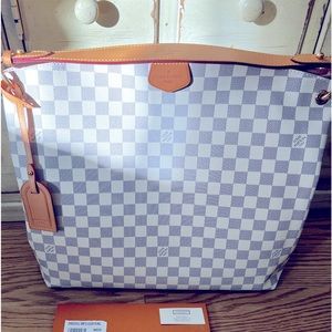 Louis Vuitton Graceful MM Damier Azur Rose Ballerine